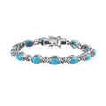 Premium Sleeping Beauty Turquoise Bracelet in Sterling Silver (6.50 In) 9.50 ctw - Sticky add to cart bar