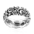 Bali Legacy Sterling Silver Flower Band Ring (Size 10.0) 4.70 Grams - Sticky add to cart bar