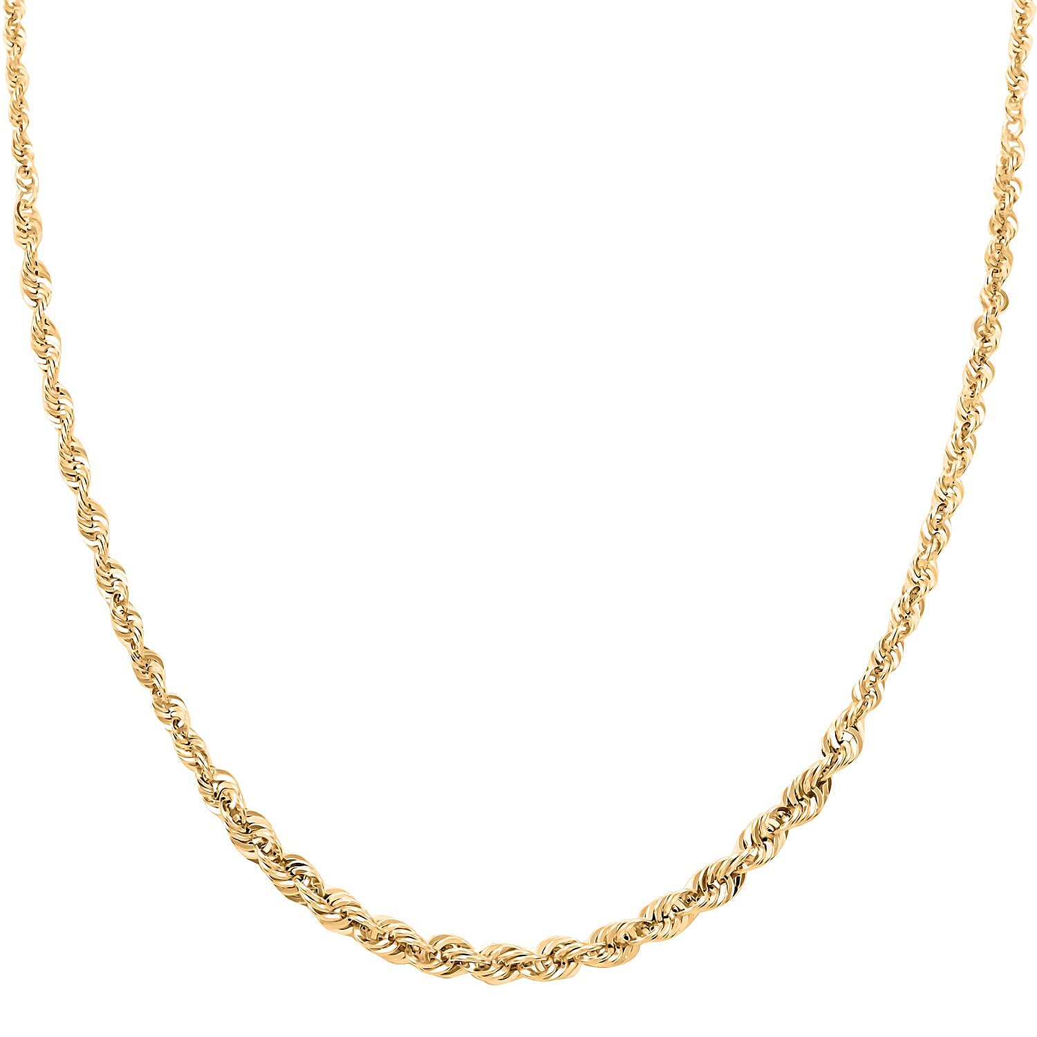 Firenze Rope Italian 10K Yellow Gold Chain Necklace 18-20 Inches 3.54 Grams