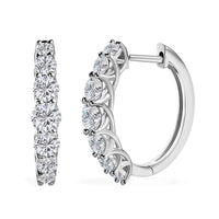 Moissanite Royal Hoop Earrings in Sterling Silver