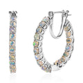 Ethiopian Welo Opal Inside Out Hoop Earrings in Platinum Over Sterling Silver 2.60 ctw - Sticky add to cart bar
