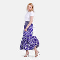 Tamsy Purple Floral Elastic Waist Maxi Skirt - One Size Fits Most - Sticky add to cart bar