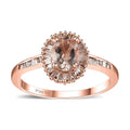 Premium Marropino Morganite, Natural Champagne and White Diamond Ring in Vermeil Rose Gold Over Sterling Silver (Size 10.0) 1.10 ctw - Sticky add to cart bar