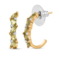 Premium Sava Sphene and Moissanite J-Hoop Earrings in Vermeil Yellow Gold Over Sterling Silver 1.75 ctw - Sticky add to cart bar