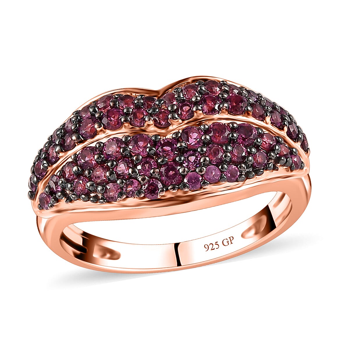 GP Premium Orissa Rhodolite Garnet Ring in Vermeil Rose Gold Over Sterling Silver (Size 10.0) 1.25 ctw