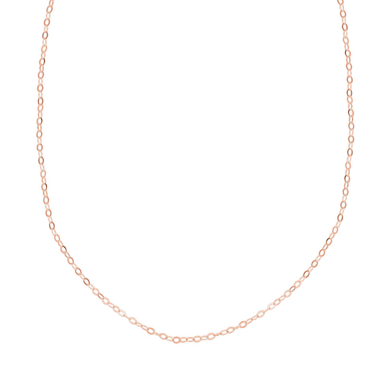 Chain Necklace in14K Rose Gold Over Sterling Silver 24 Inches 2.80 Grams