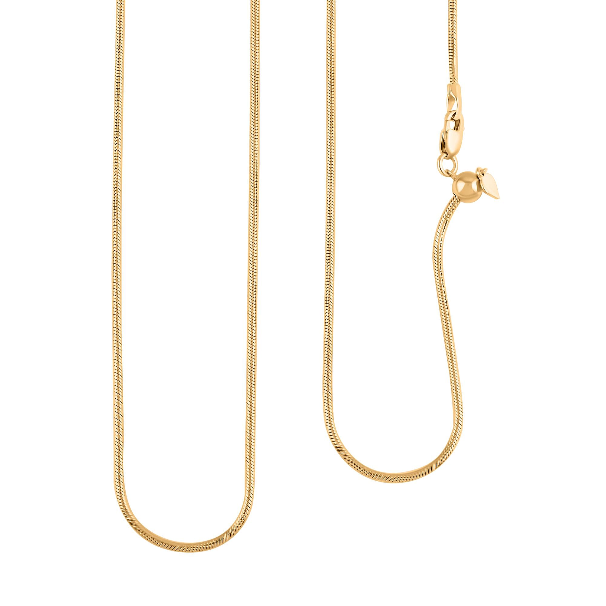 Snake Chain Necklace in 14K Yellow Gold Over Sterling Silver 10.9 Grams 24 Inches