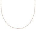 Italian 14K RG Over and Sterling Silver 3mm Station Oval Moon Chain Necklace 24 Inches 5.40 Grams - Sticky add to cart bar