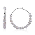 Freshwater Pearl Hoop Earrings in Sterling Silver - Sticky add to cart bar