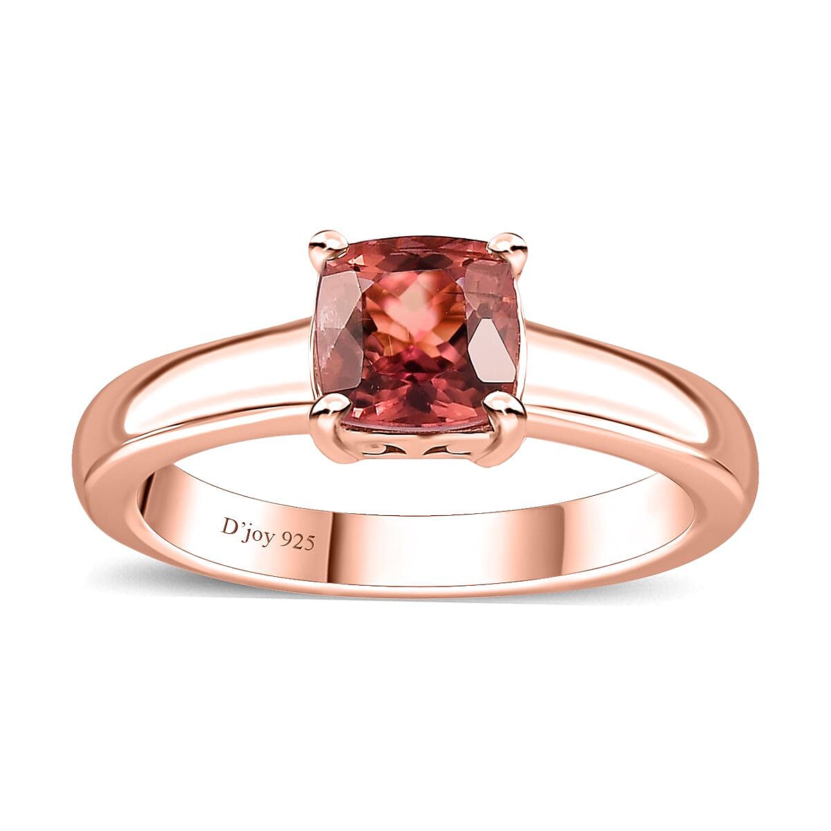 Premium Blush Tourmaline Solitaire Ring in Vermeil RG Over Sterling Silver (Size 7.0) 2.10 ctw