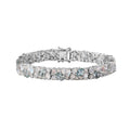 Aqua Kyanite, Rainbow Moonstone Bracelet in Platinum Over Sterling Silver (7.25 In) 19.50 ctw - Sticky add to cart bar