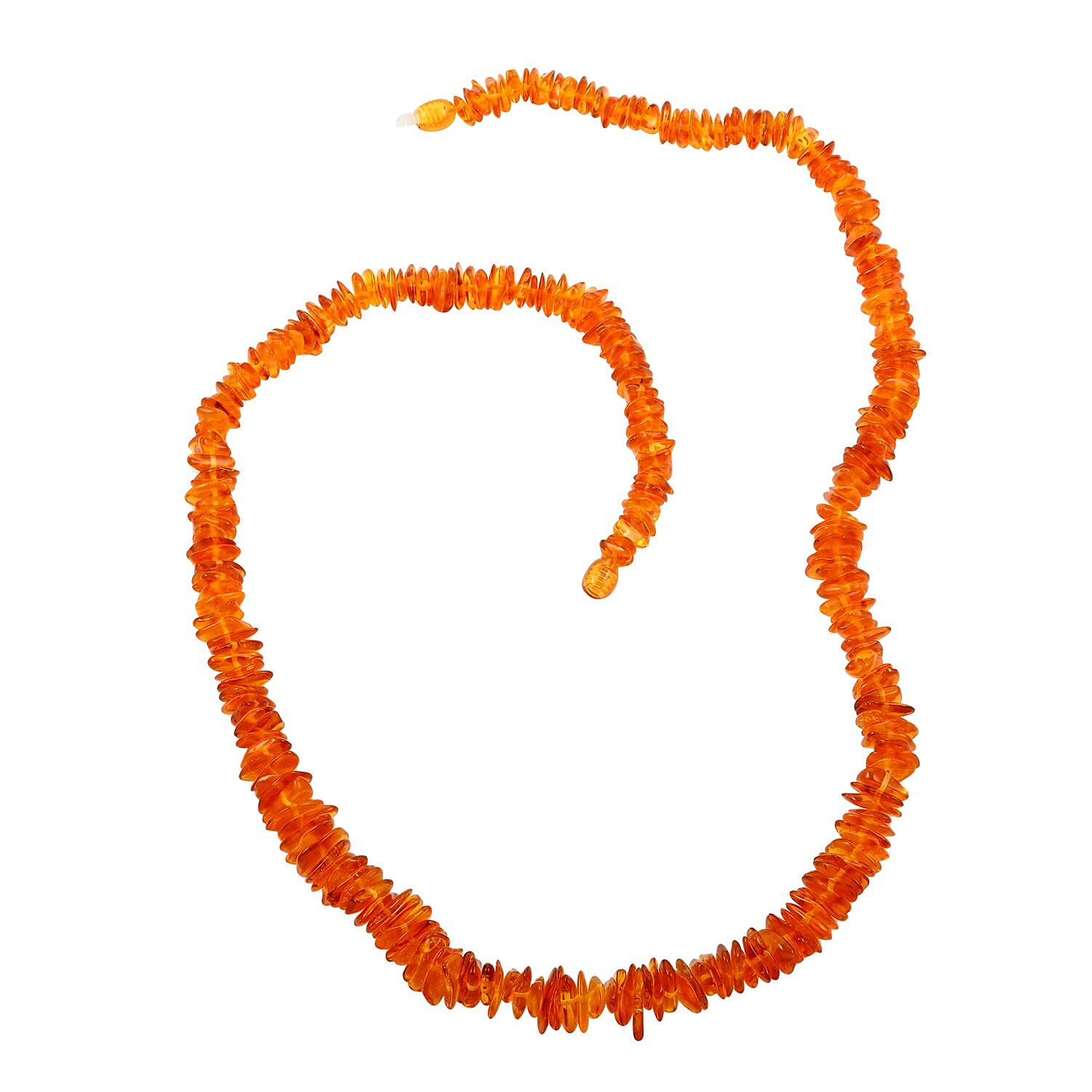 Baltic Amber Glow Chip Necklace 26 Inches