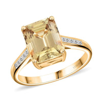 By Tony Diniz Certified & Appraised Luxoro 14K Yellow Gold AAA Turkizite, Diamond (I2) (0.15 cts) Ring (Size 10.0) 4.10 ctw