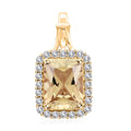 Certified & Appraised Luxoro 14K Yellow Gold AAA Radiant Cut Turkizite and G-H I2 Diamond Pendant 2.80 ctw - Sticky add to cart bar