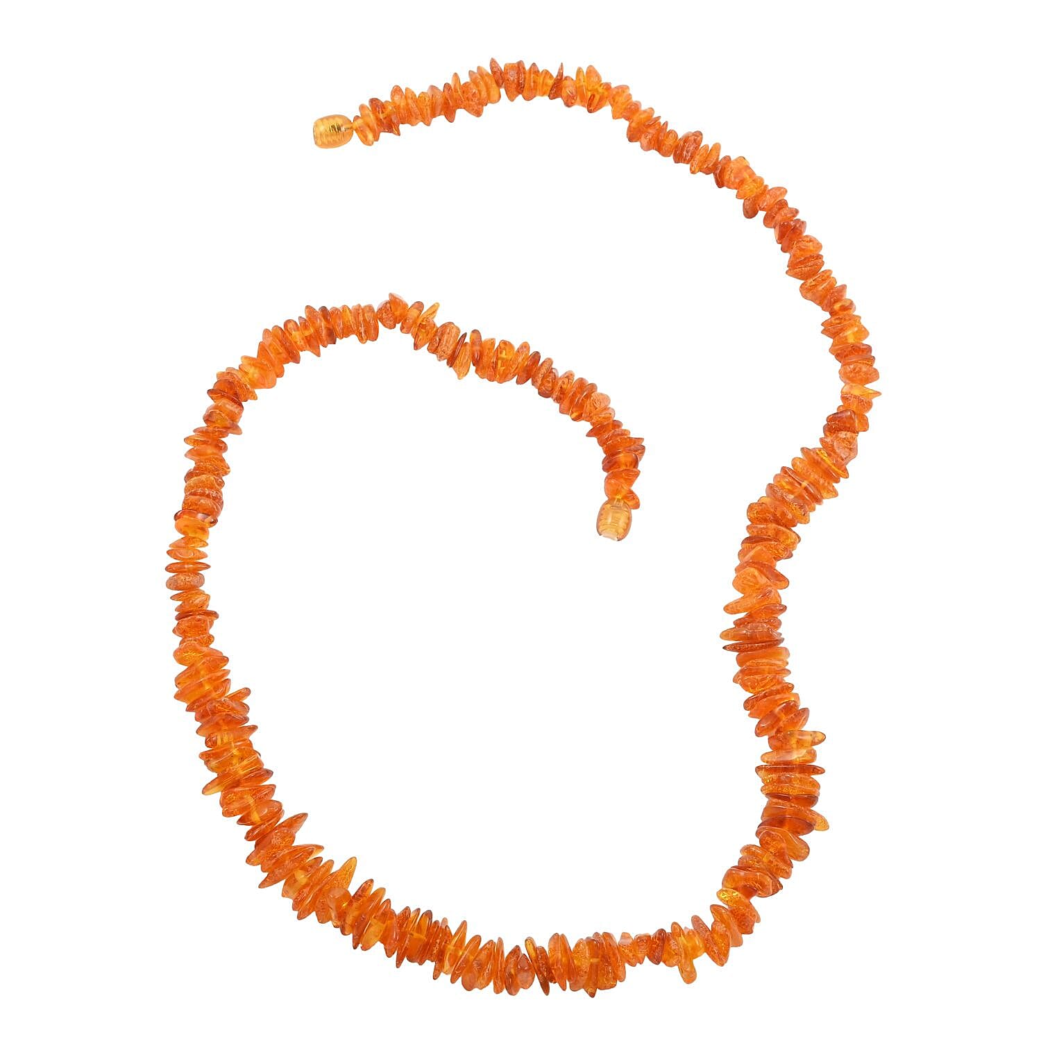 Baltic Amber Organge Chips Beads Necklace