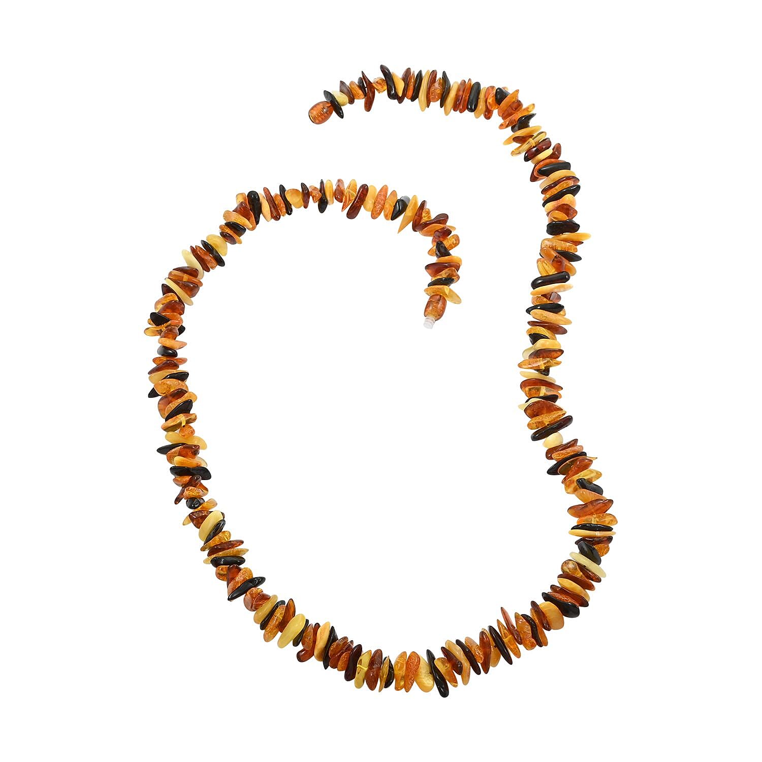 Multi Color Amber Chips Necklace 24 Inches