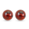 Baltic Amber Round Stud Earrings in Sterling Silver - Sticky add to cart bar