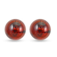 Baltic Amber Round Stud Earrings in Sterling Silver