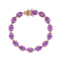 Premium Rose De France Amethyst Bracelet in Vermeil Rose Gold Over Sterling Silver (6.50 In) 23.10 ctw - Sticky add to cart bar