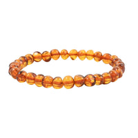 Baltic Amber Golden Beads Stretch Bracelet