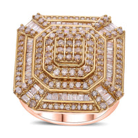 Natural Champagne Diamond Ring in Sterling Silver