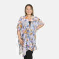 Tamsy White Floral Pattern Kimono - One Size Fits Most - Sticky add to cart bar