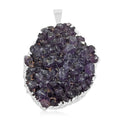 Amethyst Geode Small Pendant without Chain in Silvertone 43.50 ctw - Sticky add to cart bar
