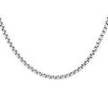 Box Chain Necklace in Rhodium Over Sterling Silver 18 Inches 3.53 Grams - Sticky add to cart bar