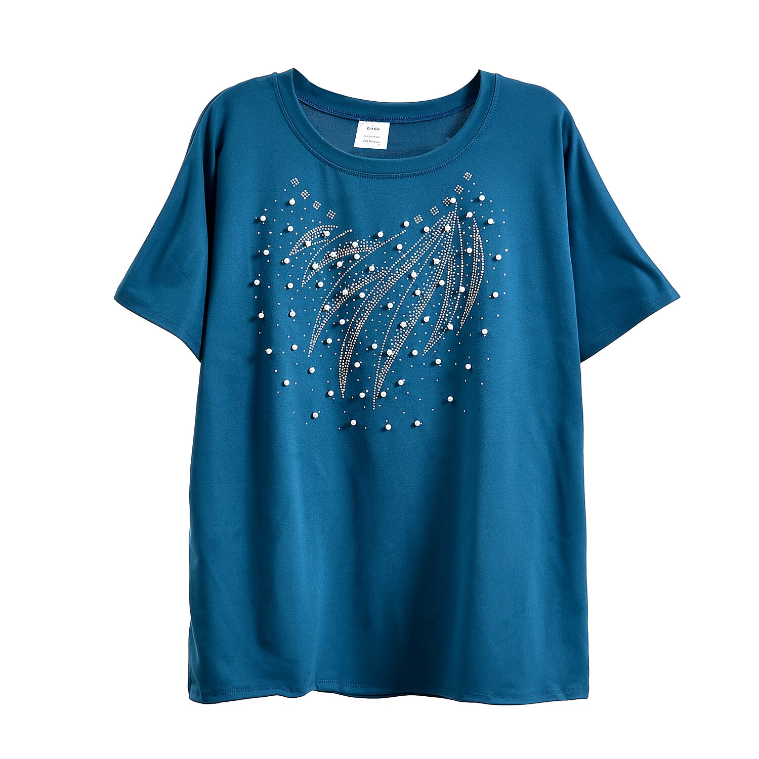 Turquoise Bat Wing Polyester Knit Sleeve Shirt - One Size Fits Most