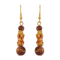 Feng Shui Gold Sandstone Beaded Pixiu Earrings in Goldtone 25.00 ctw - Sticky add to cart bar