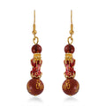 Feng Shui Red Jasper Beaded Pixiu Earrings in Goldtone 25.00 ctw - Sticky add to cart bar