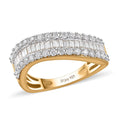 Moissanite Wave Ring in Vermeil YG Over Sterling Silver (Size 5.0) 1.00 ctw - Sticky add to cart bar