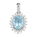Certified & Appraised Iliana 18K White Gold AAA Santa Maria Aquamarine and SI Diamond Pendant without Chain 1.40 ctw - Sticky add to cart bar