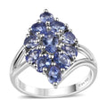 Tanzanite Elongated Ring in Platinum Over Sterling Silver (Size 10.0) 1.75 ctw - Sticky add to cart bar