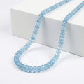 Certified & Appraised Rhapsody AAAA Santa Maria Aquamarine 75.00 ctw Beaded Necklace in 950 Platinum 18 Inches - Sticky add to cart bar