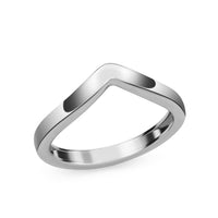 Platinum Over Sterling Silver Wishbone Ring (Size 9.0) 1.60 Grams