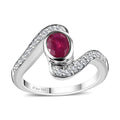Niassa Ruby (FF), White Zircon Ring in Platinum Over Sterling Silver (Size 6.0) 1.60 ctw - Sticky add to cart bar