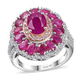 TLV Mozambique Ruby, Multi Gemstone Ring in Platinum Over Sterling Silver (Size 10.0) 5.15 ctw - Sticky add to cart bar