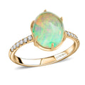 Certified & Appraised Luxoro 10K Yellow Gold AAA Ethiopian Welo Opal, Diamond (G-H, I2) (0.16 cts) Ring (Size 10.0) 2.85 ctw - Sticky add to cart bar