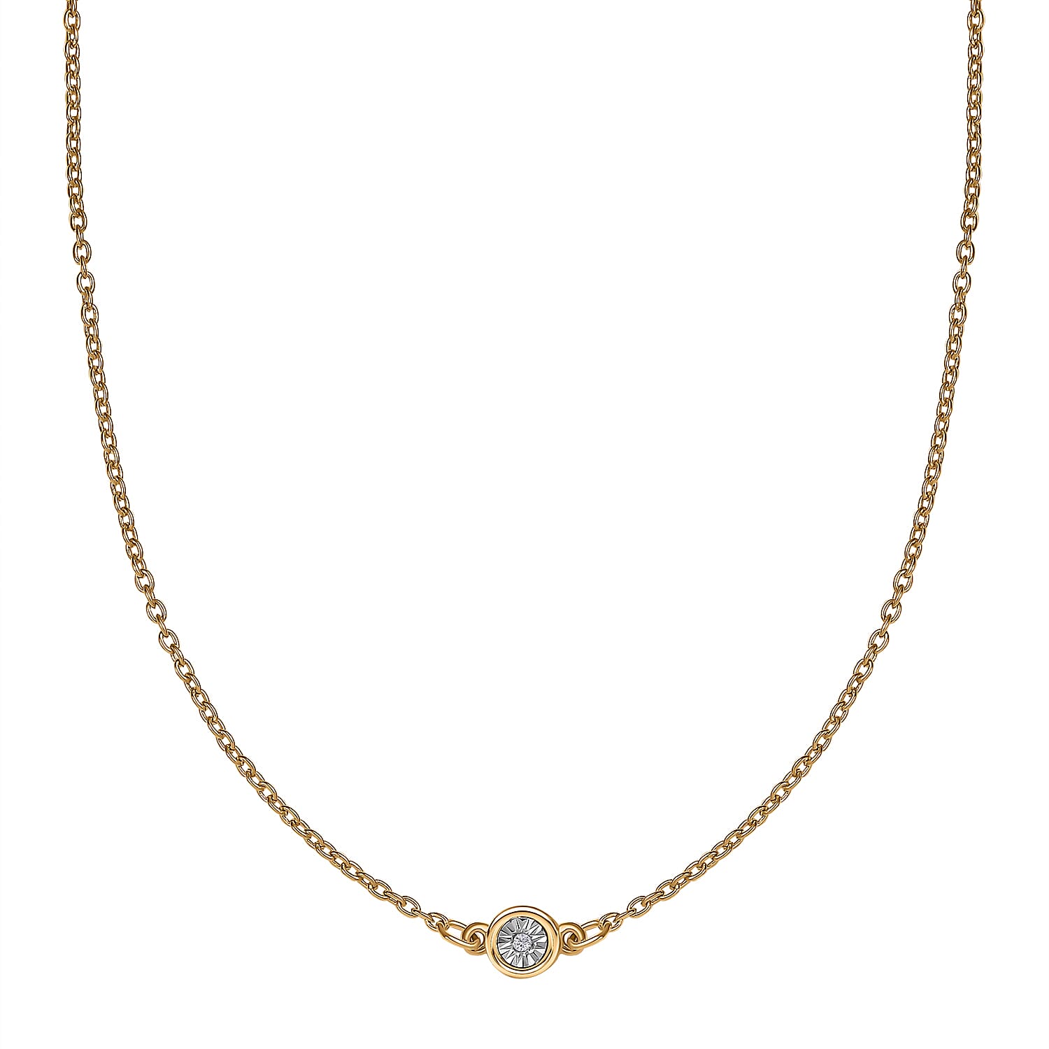 Diamond Accent Necklace 18 Inches in Vermeil Yellow Gold Over Sterling Silver