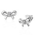 Diamond Accent Bow Knot Stud Earrings in Vermeil YG Over Sterling Silver - Sticky add to cart bar