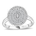 Diamond Ring in Platinum Over Sterling Silver (Size 6.0) 0.50 ctw - Sticky add to cart bar