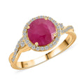 Certified & Appraised Luxoro 14K Yellow Gold AAA Mozambique Ruby and I2 Diamond Ring 4.30 Grams 2.75 ctw - Sticky add to cart bar