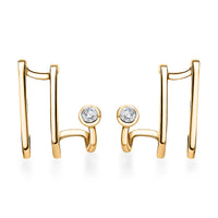 Moissanite 2.00 ctw Fancy Earrings in Vermeil Yellow Gold Over Sterling Silver