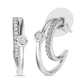 Moissanite Multi Row Earrings in Platinum Over Sterling Silver 0.65 ctw - Sticky add to cart bar