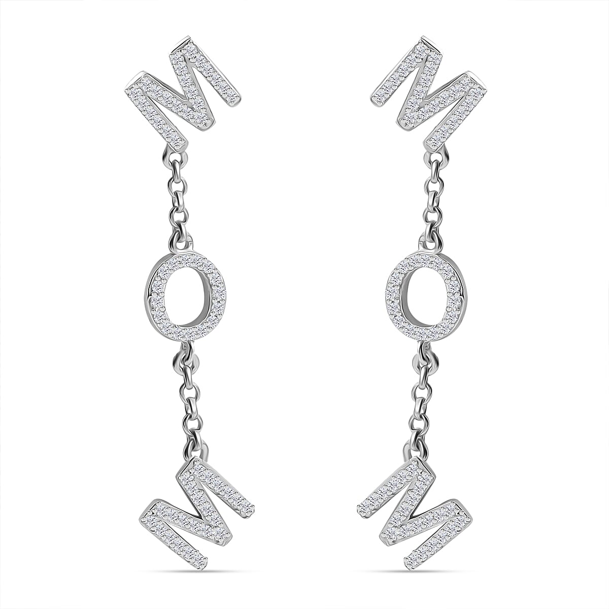 Moissanite 1.00 ctw Earrings in Platinum Over Sterling Silver