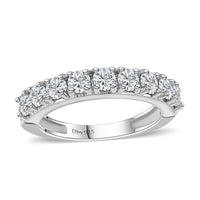 Moissanite Half Eternity Band Ring in Platinum Over Sterling Silver (Size 10.0) 1.00 ctw
