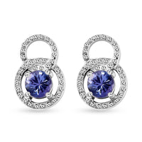 Tanzanite Stud Earrings in Platinum Over Sterling Silver 0.60 ctw