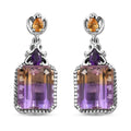 D'Joy AAA Anahi Ametrine and Multi Gemstone Dangle Earrings in Platinum Over Sterling Silver 13.75 ctw - Sticky add to cart bar