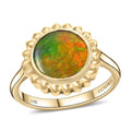 Certified & Appraised Luxoro 10K Yellow Gold AAA Canadian Ammolite Solitaire Ring (Size 10.0) - Sticky add to cart bar